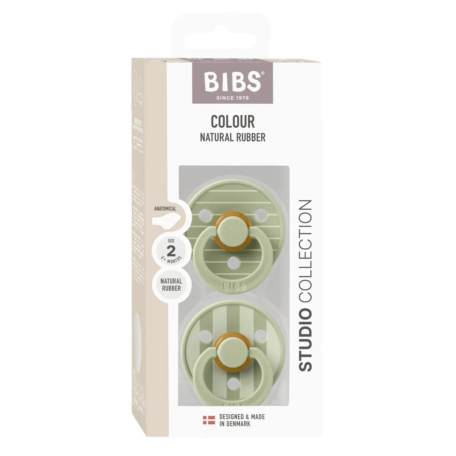Bibs Round Natural Dummy Pacifier - Studio Collection - Pin Sage - Image 3