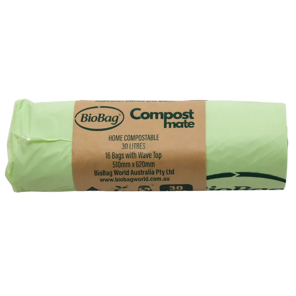 BioBag Compostable Plastic Bin Liners 30 Litre Compost Mate (16 Bags) - Image 2