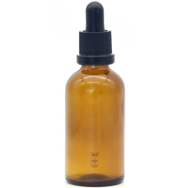 Amber Glass Bottle with Black Dropper - 50ml