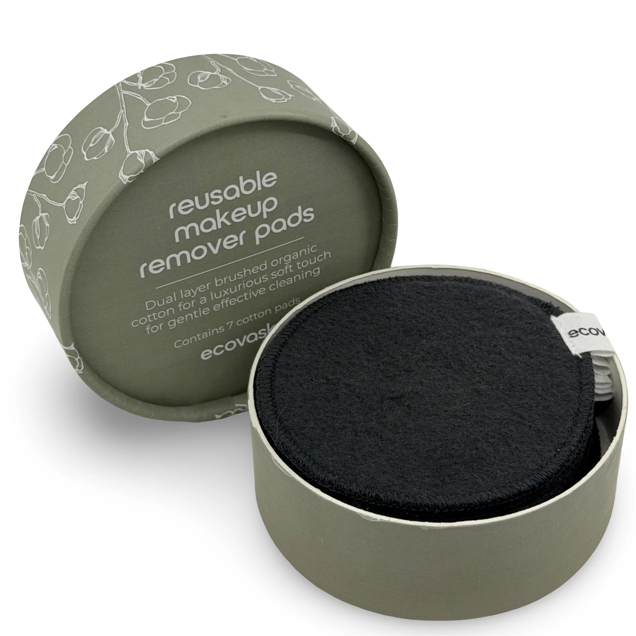 Ecovask Reusable Makeup Remover Pads 7 Pack Dark Grey