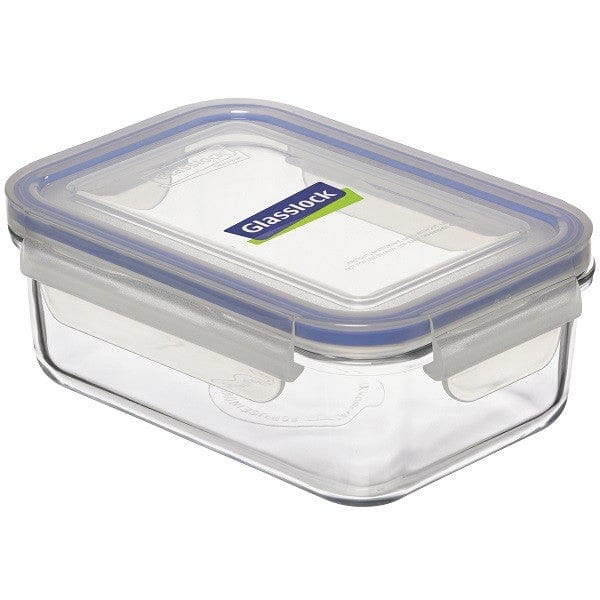 Glasslock Glass Food Storage Container 710ml Rectangle | Freezer Safe Blue Seal