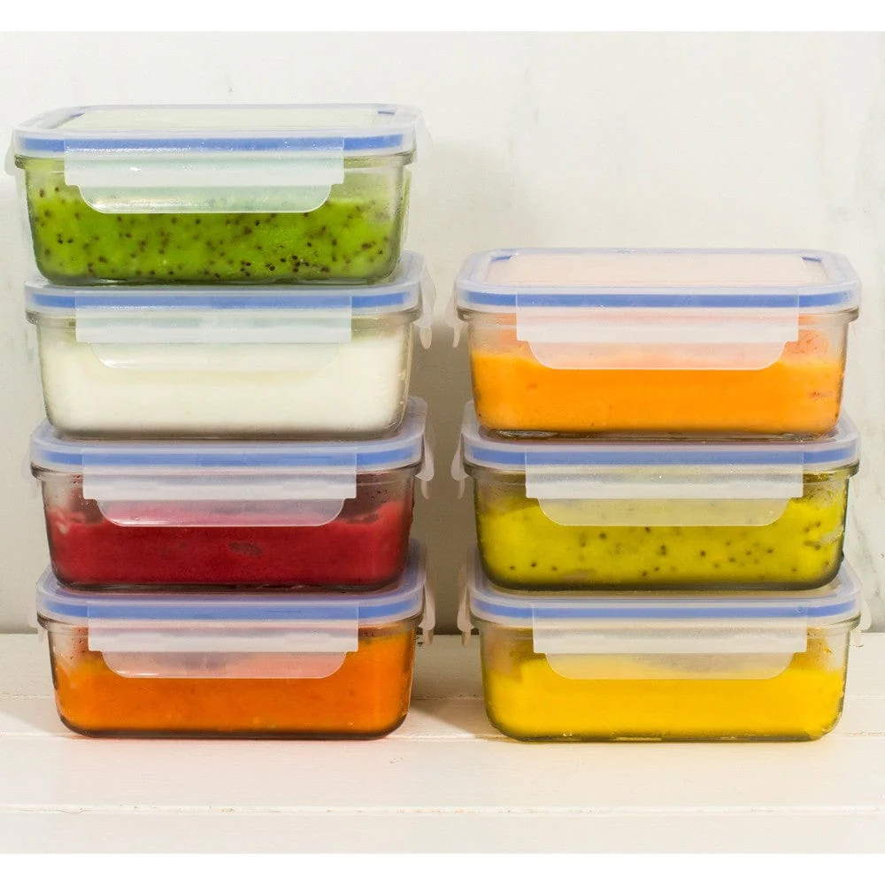 Glasslock Glass Food Storage Container 710ml Rectangle | Freezer Safe Blue Seal - Image 2