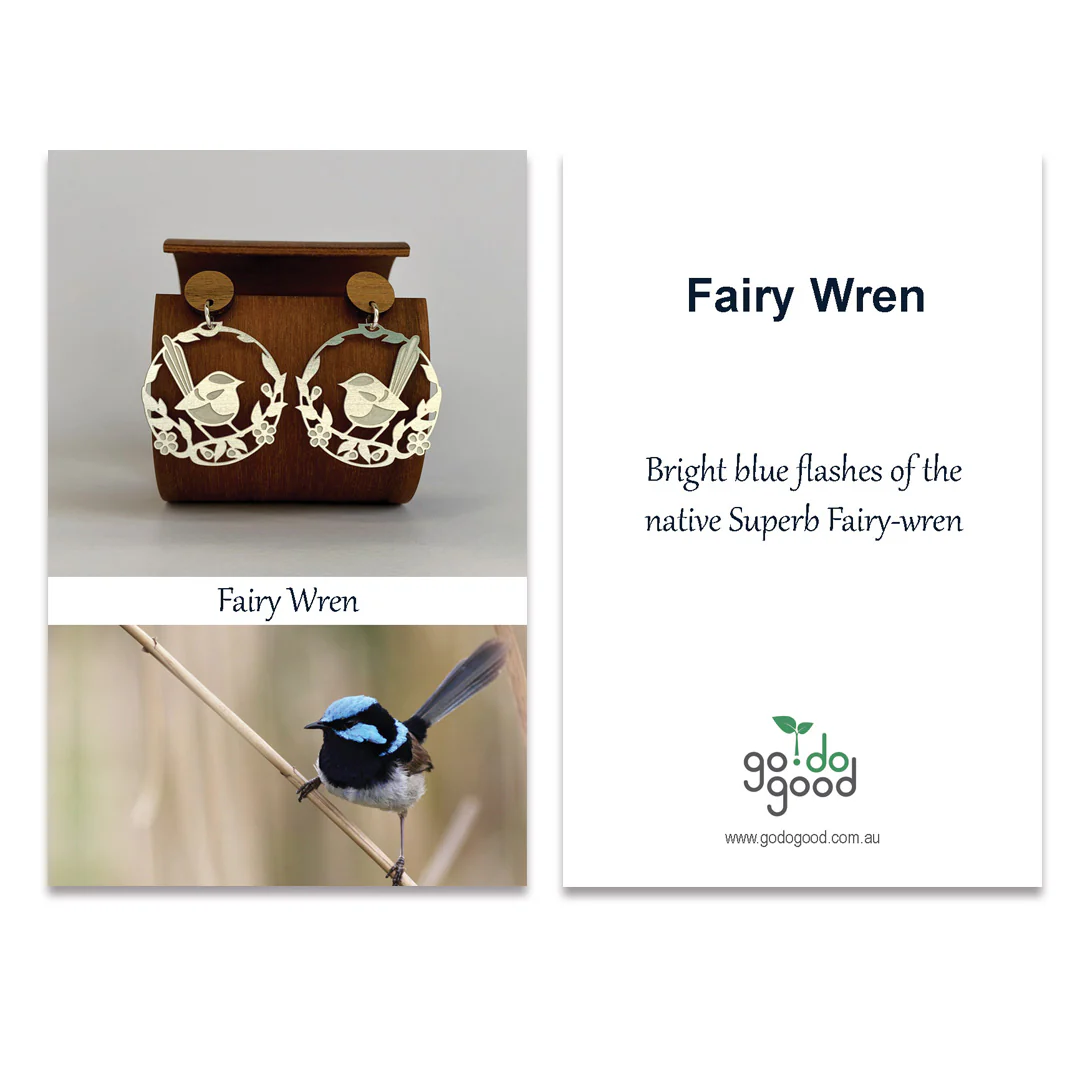 Go Do Good Stud Earrings - Fairy Wren - Image 3