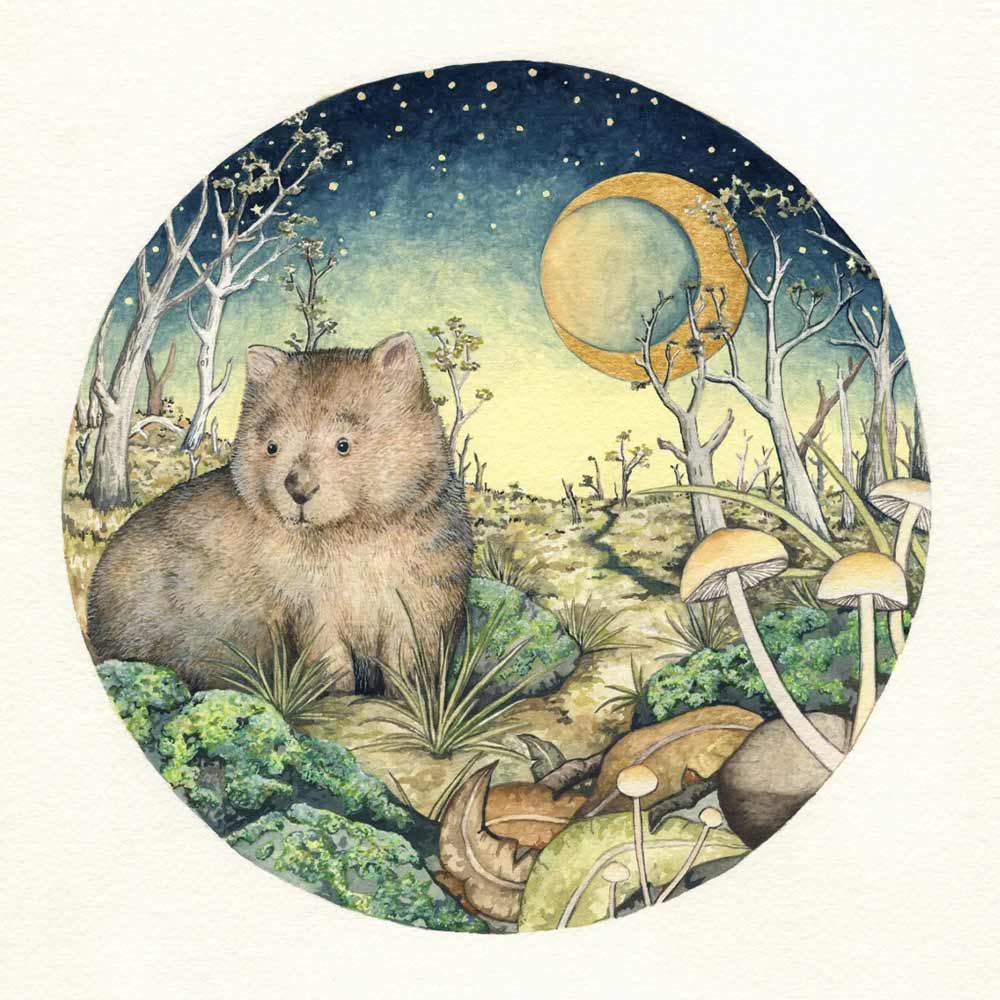 Ingrid Bartkowiak Art Card - Twilight Wombat - Image 2