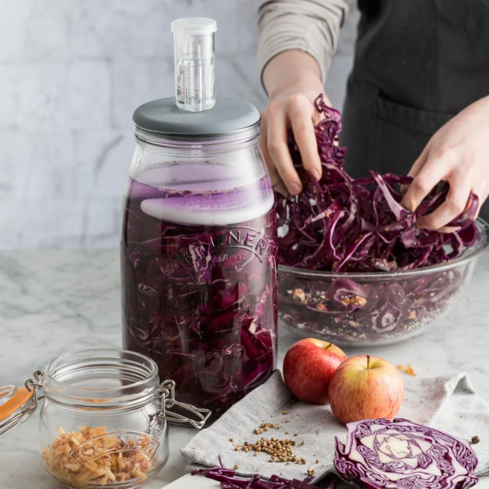 Kilner 3L Glass Fermentation Jar Set With Silicone Lid, Air Lock, Weights - Image 2