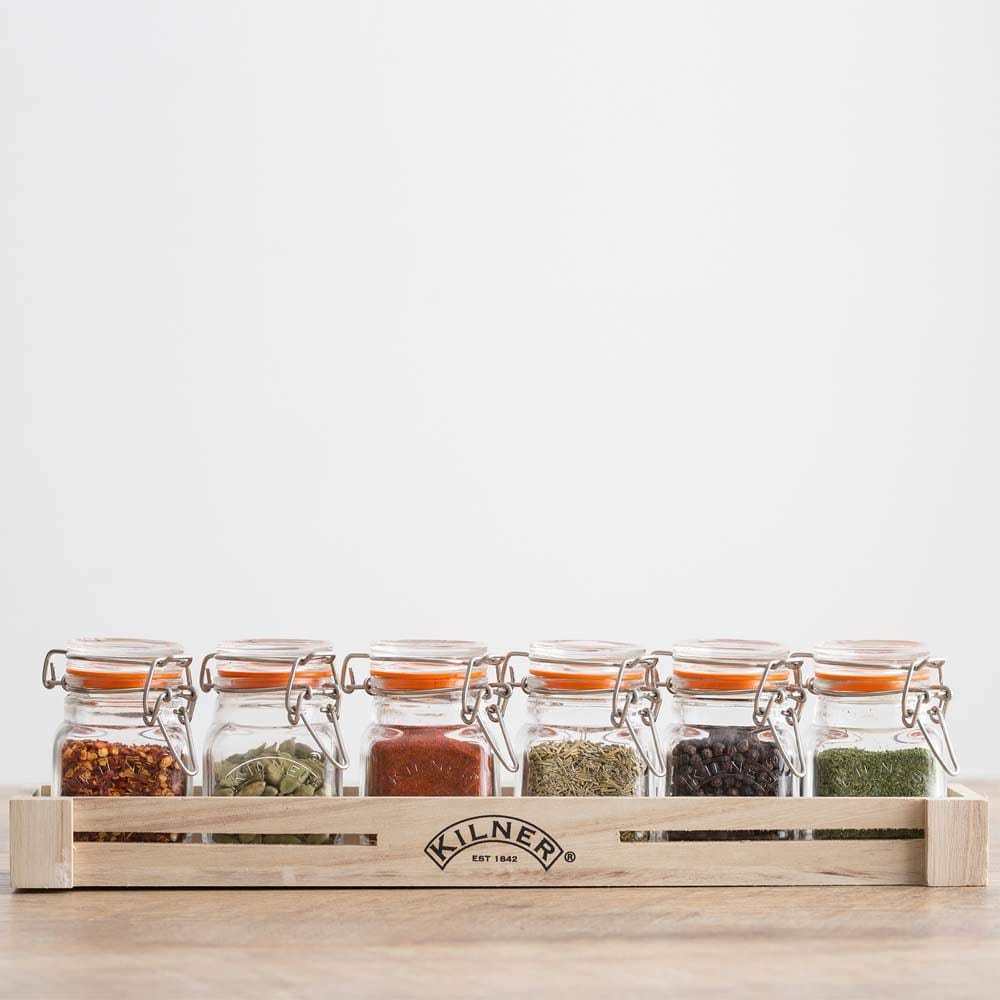 Kilner Square Clip Top Herbs & Spice Jar Set of 12 - 70ml