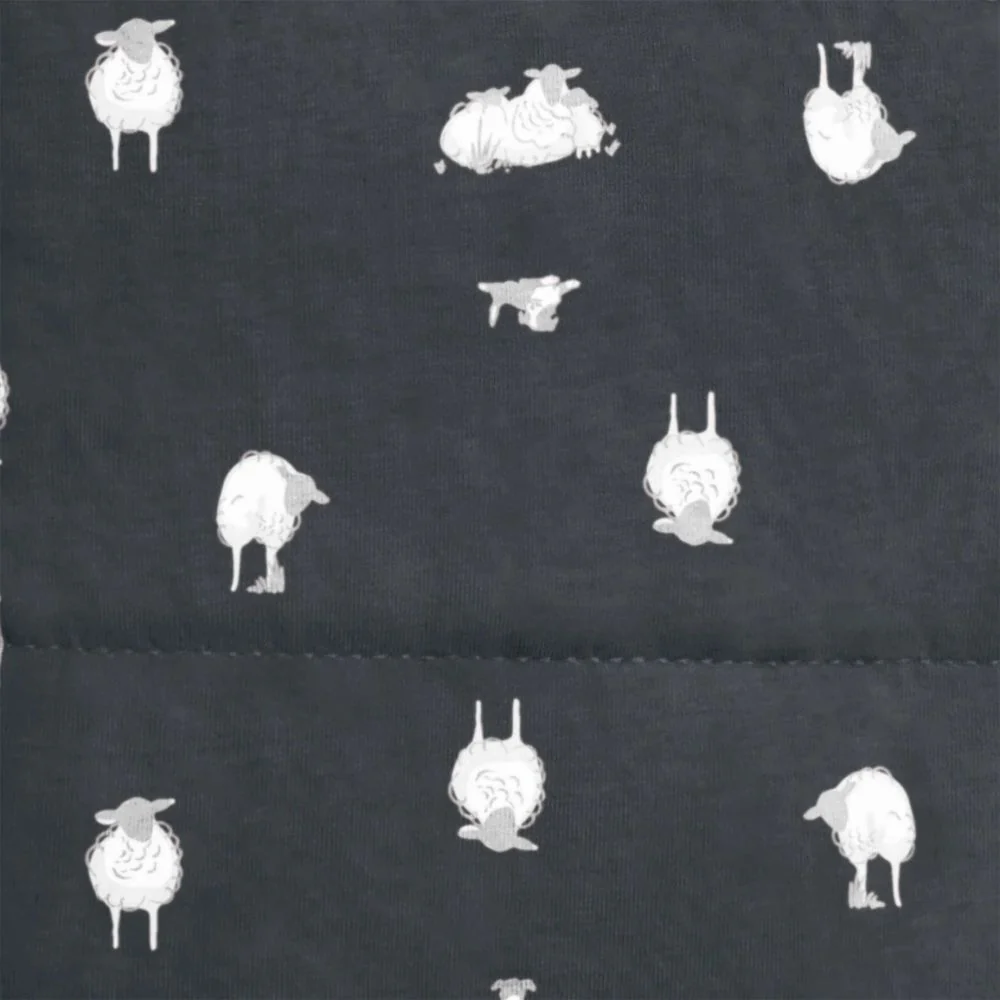 Love to Dream Swaddle Up 2.5 Tog Quilted Organic Cotton & Merino Sleeping Bag - Lamb's Best Friend (Charcoal) - Image 4