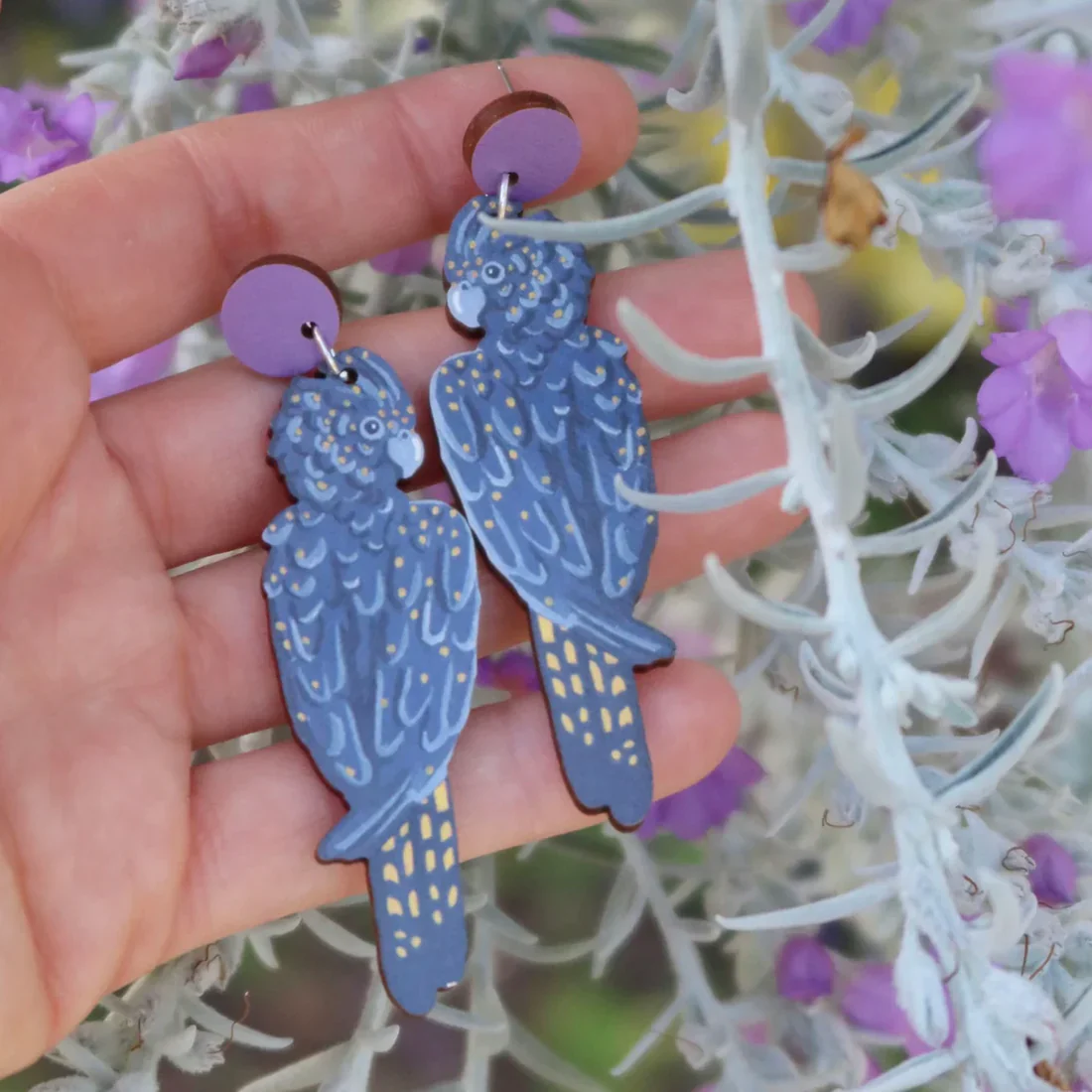 Pixie Nut & Co. Black Cockatoo Earrings - Image 4