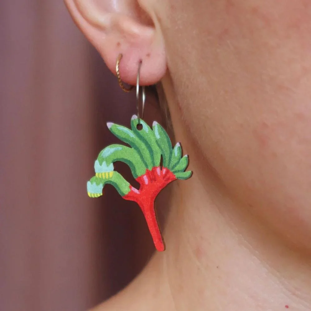 Pixie Nut & Co. Kangaroo Paw Hoop Earrings - Image 2