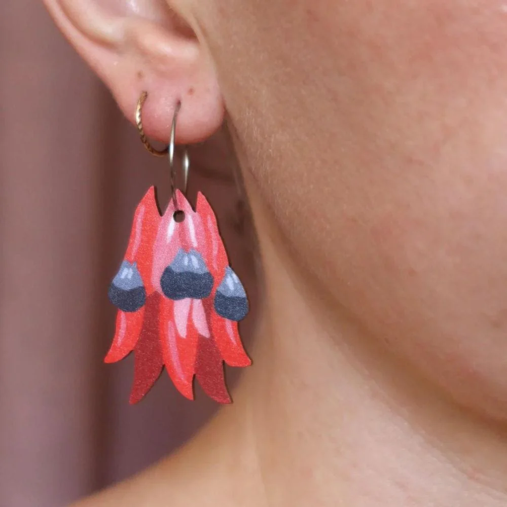 Pixie Nut & Co. Sturt Pea Hoop Earrings - Image 2