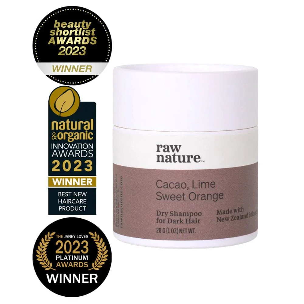 Raw Nature Dry Shampoo Mini 28g - Cacao, Lime & Sweet Orange (Dark Hair) - Image 2