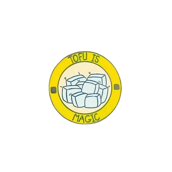 Red Parka Enamel Pin - Tofu is Magic - Image 2