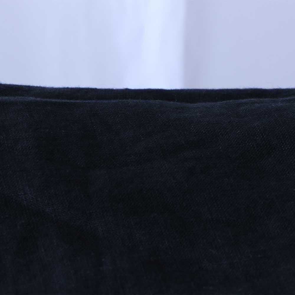 Seaside Tones Linen Boyfriend Shirt - Black - Image 8