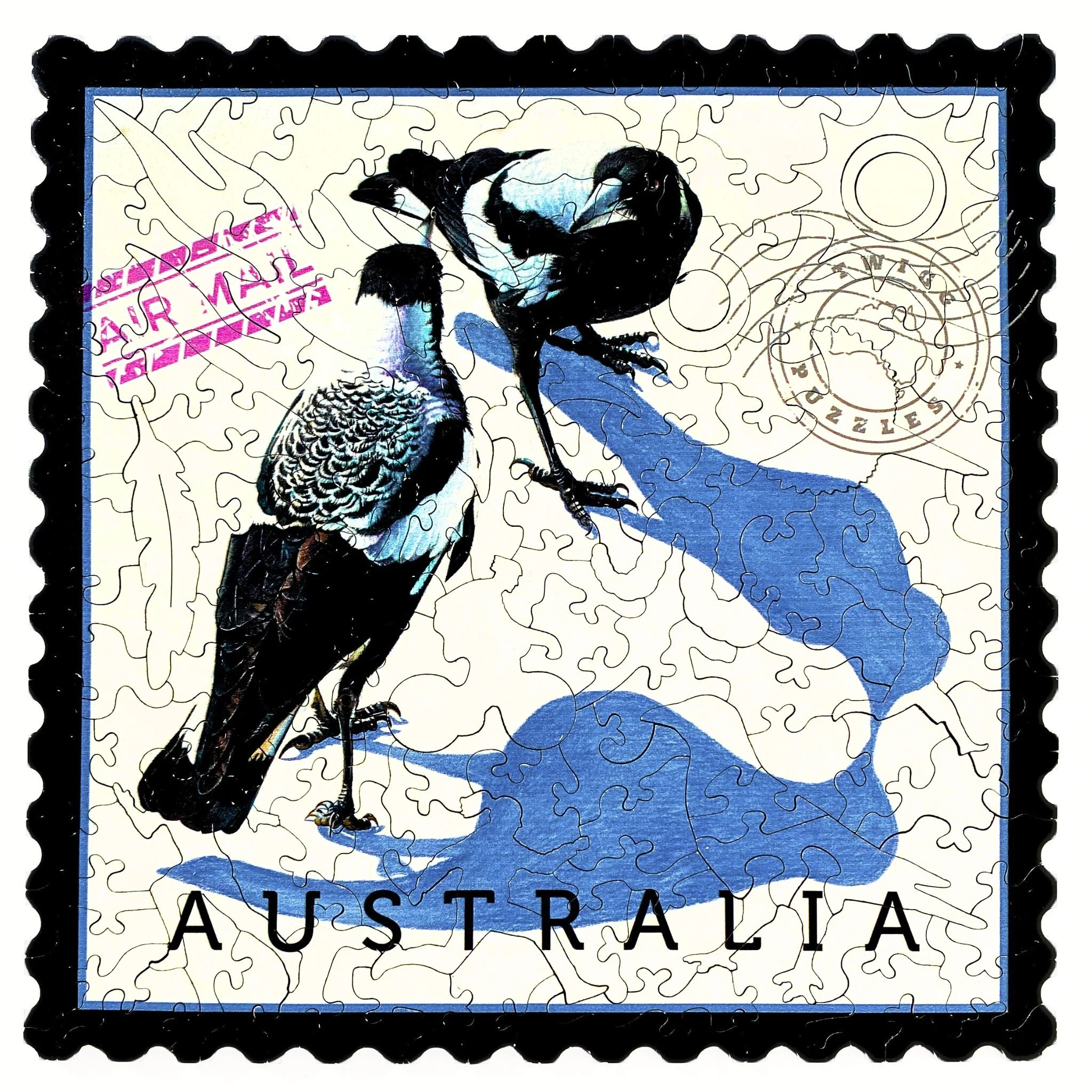 Twigg Puzzle Wooden Jigsaw Puzzle 141 Pieces - Magpies