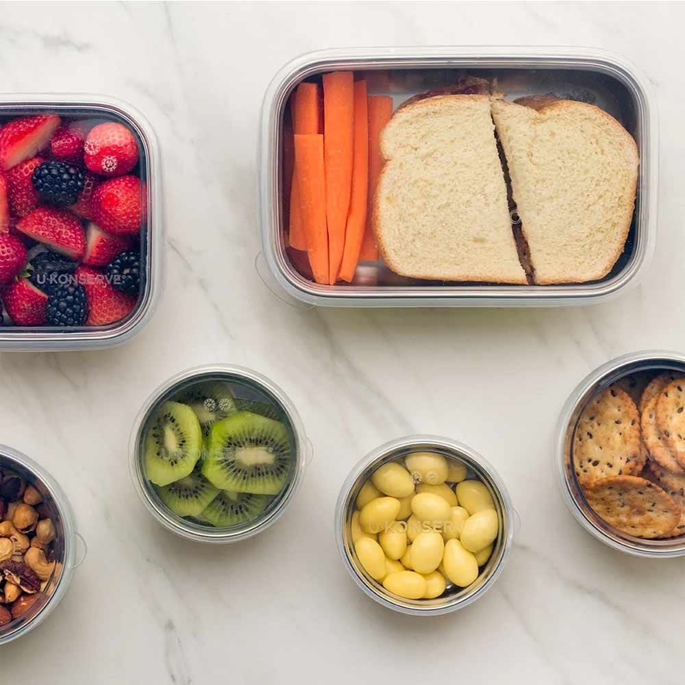 U Konserve Round Stainless Steel Container SMALL 140ml / 5oz - Clear Silicone Lid - Image 3